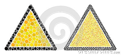 Spheric Dot Danger Triangle Template Icon Collage Vector Illustration