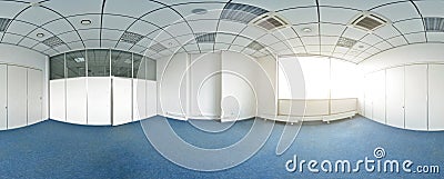 Spherical 360 degrees panorama projection, panorama in interior empty room in modern flat apartments. Stock Photo