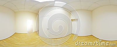 Spherical 360 degrees panorama projection, panorama in interior empty room in modern flat apartments. Stock Photo