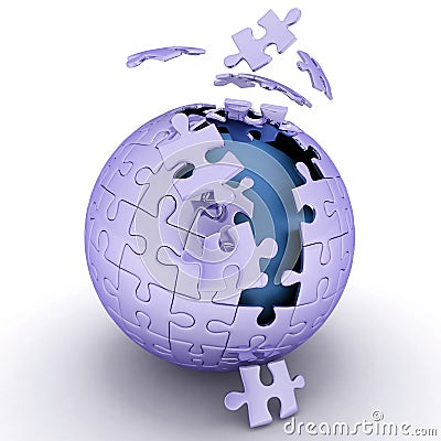 Spherical jigsaw. 3d render illustration Stock Photo