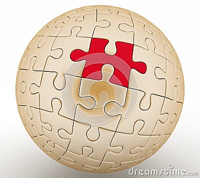 Spherical jigsaw Stock Photo