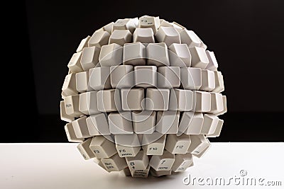 Spherical keyboard on table Stock Photo