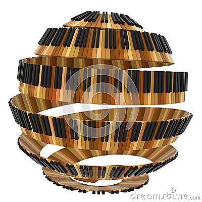 Spherical shaped piano keyboard design Stock Photo