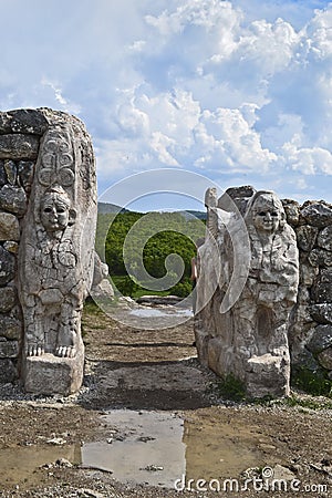 Sphinx Gate entrance of ancient Hattusa city, Turkey Stock Photo