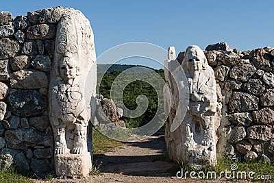 Sphinx Gate at Hattusa which is an ancient city located near modern Bogazkale in the Corum Province of Turkeyâ€™s Black Sea Region Stock Photo