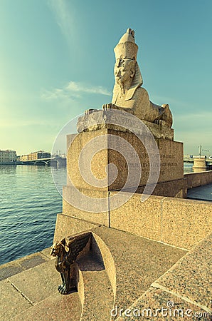 The Sphinx and The Gryphon monument. Stock Photo