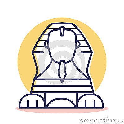 Sphinx Icon - Travel and Destination Vector Illustration