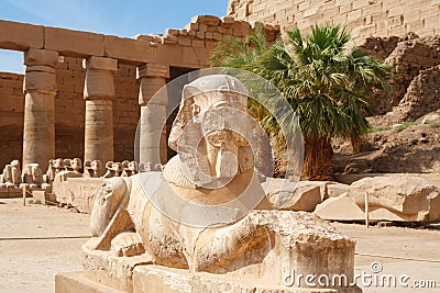 Sphinx. Karnak Temple, Luxor, Egypt Stock Photo