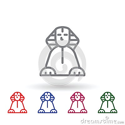 Sphinx multi color icon. Simple thin line, outline of mythology icons for ui and ux, website or mobile application Stock Photo