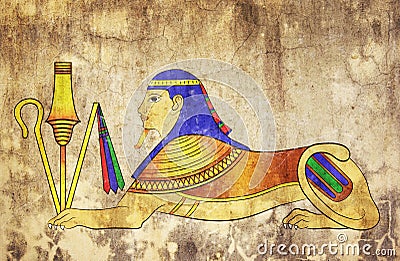 Sphinx - mythical creature Stock Photo