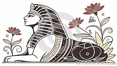 Sphinx vector, Egyptian mythology, and ancient creature art. vector design Generative AI Vector Illustration