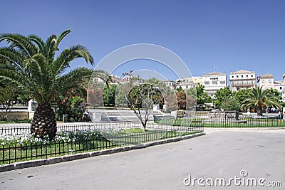 Spianada Square in the capital of Corfu Stock Photo