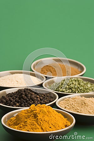 Spice bowls Stock Photo