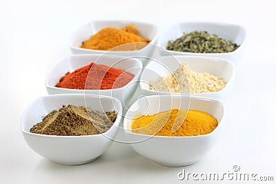 Spice bowls Stock Photo