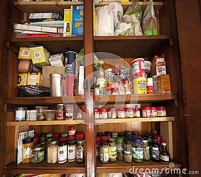 Spice cabinet in a Victorian house Editorial Stock Photo