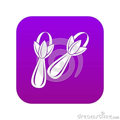 Spice cloves icon digital purple Vector Illustration