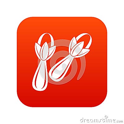 Spice cloves icon digital red Vector Illustration