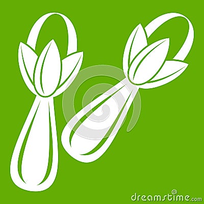 Spice cloves icon green Vector Illustration