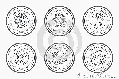 Customizable black and white Pantry label collection. Vector Illustration