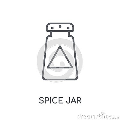 spice jar linear icon. Modern outline spice jar logo concept on Vector Illustration