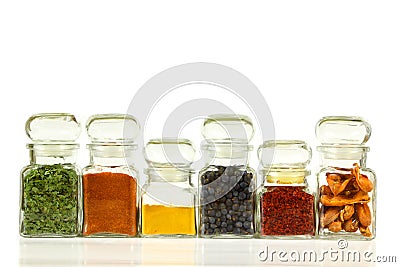 Spice jars Stock Photo