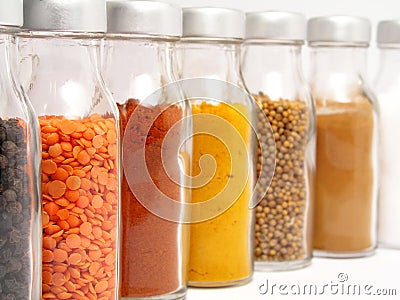 Spice Jars Stock Photo