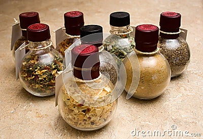 Spice jars Stock Photo