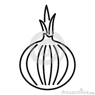 Spice onion icon, outline style Vector Illustration