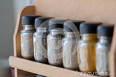 Spice rack Stock Photo