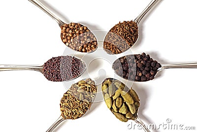 Spice Spoons Stock Photo