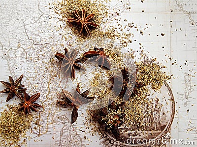 India Spice trade history concept image Stock Photo