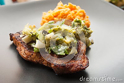 Spiced Pork Chop Stock Photo