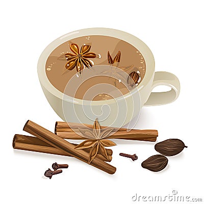 Spiced Tea. Vector Illustration