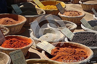 Spices on a french market Stock Photo