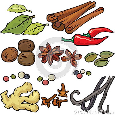 Spices icon set Vector Illustration