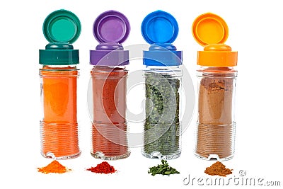 Spices jars Stock Photo