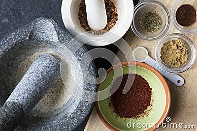 Spices for Making Taco Seasoning Stock Photo