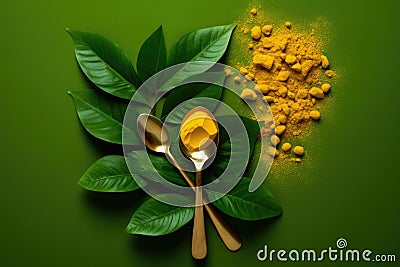 Spices in Nature - Turmeric and Ginger Stock Photo