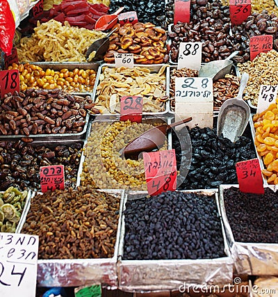 Spices, nuts and vegetables Stock Photo