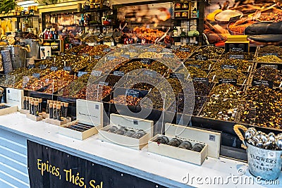 Spices on Place du Capitole in Toulouse, France. Editorial Stock Photo