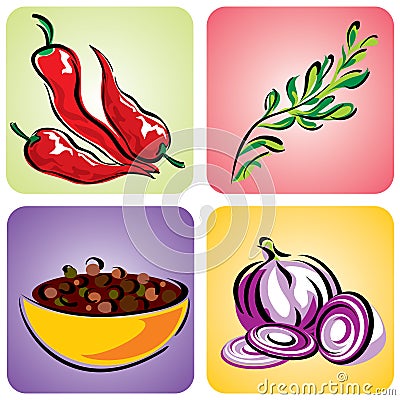 Spices set Vector Illustration