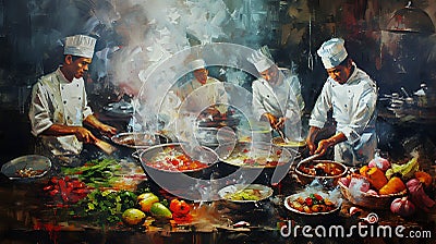 Spices and Steam: Gastronomic Magic./n Stock Photo