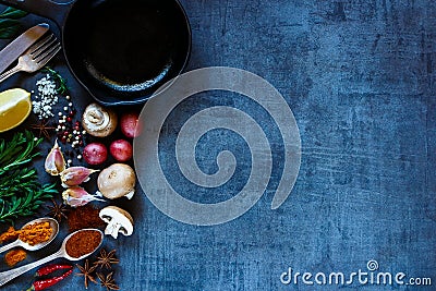 Spices with vegetables Stock Photo