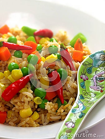 Spicy asian fried rice Stock Photo