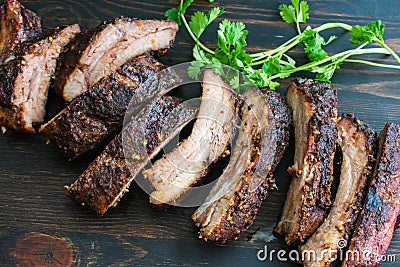 Jamaican Jerk Pork Ribs Stock Photo