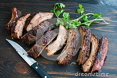 Jamaican Jerk Pork Ribs Stock Photo