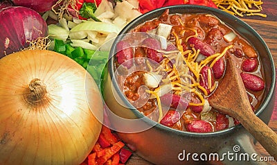 Spicy Bowl Of Chili Stock Photo