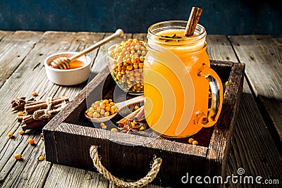 Spicy buckthorn hippophae tea Stock Photo