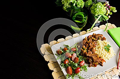 Spicy chicken homemade dinner dish Stock Photo