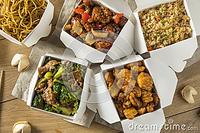 Spicy Chinese Take Out Food Stock Photo